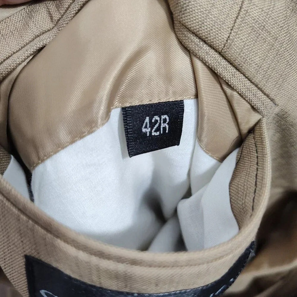 Soprano Brown Blazer Suit Jacket 3 Button Men Size 42R NEW with MISSING BUTTONS - Picture 8 of 12